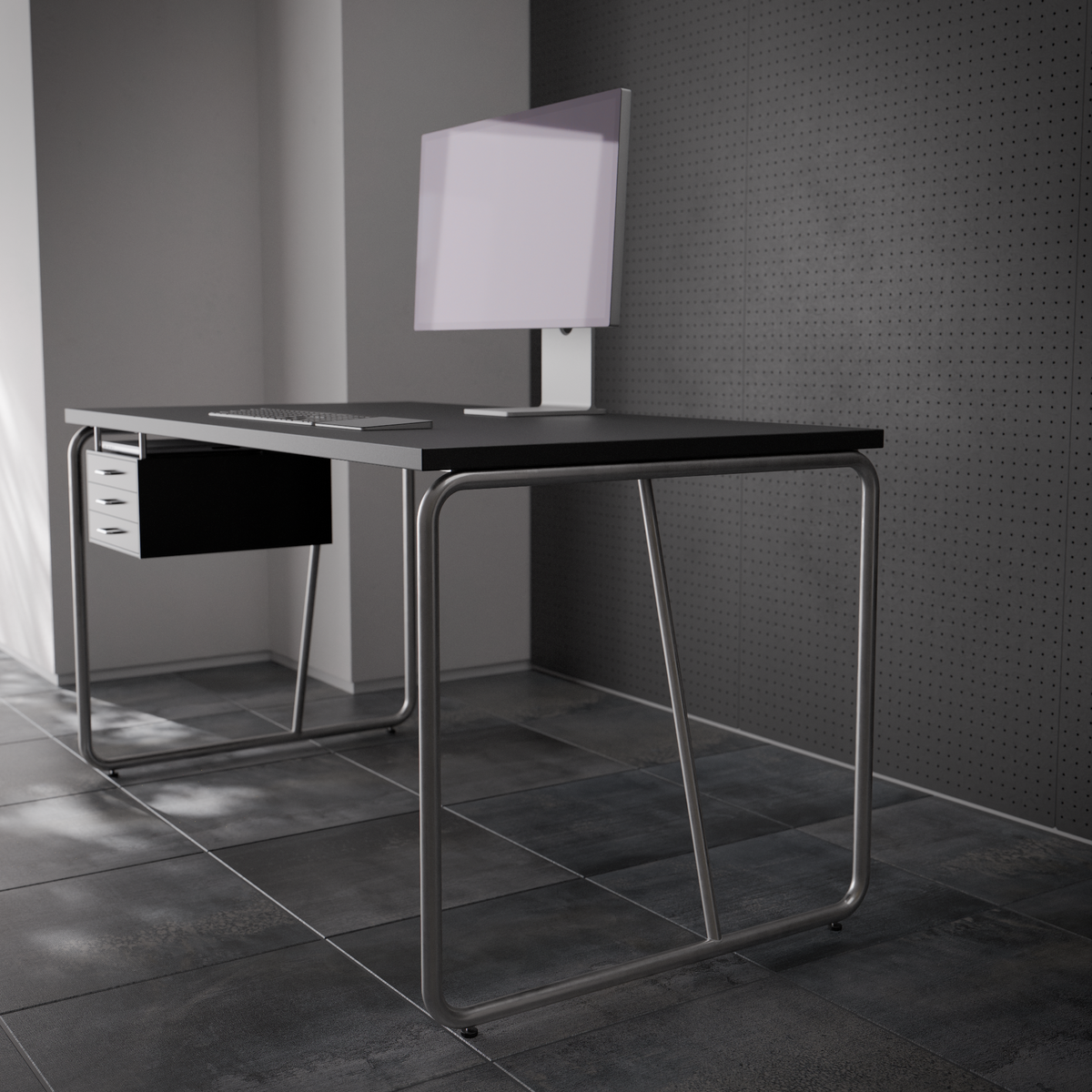 DESK - METRO DARK / Steel Leg