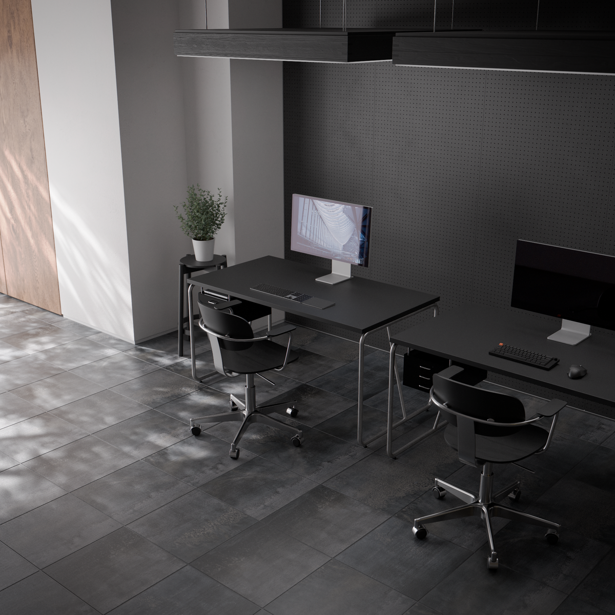 DESK - METRO DARK / Steel Leg