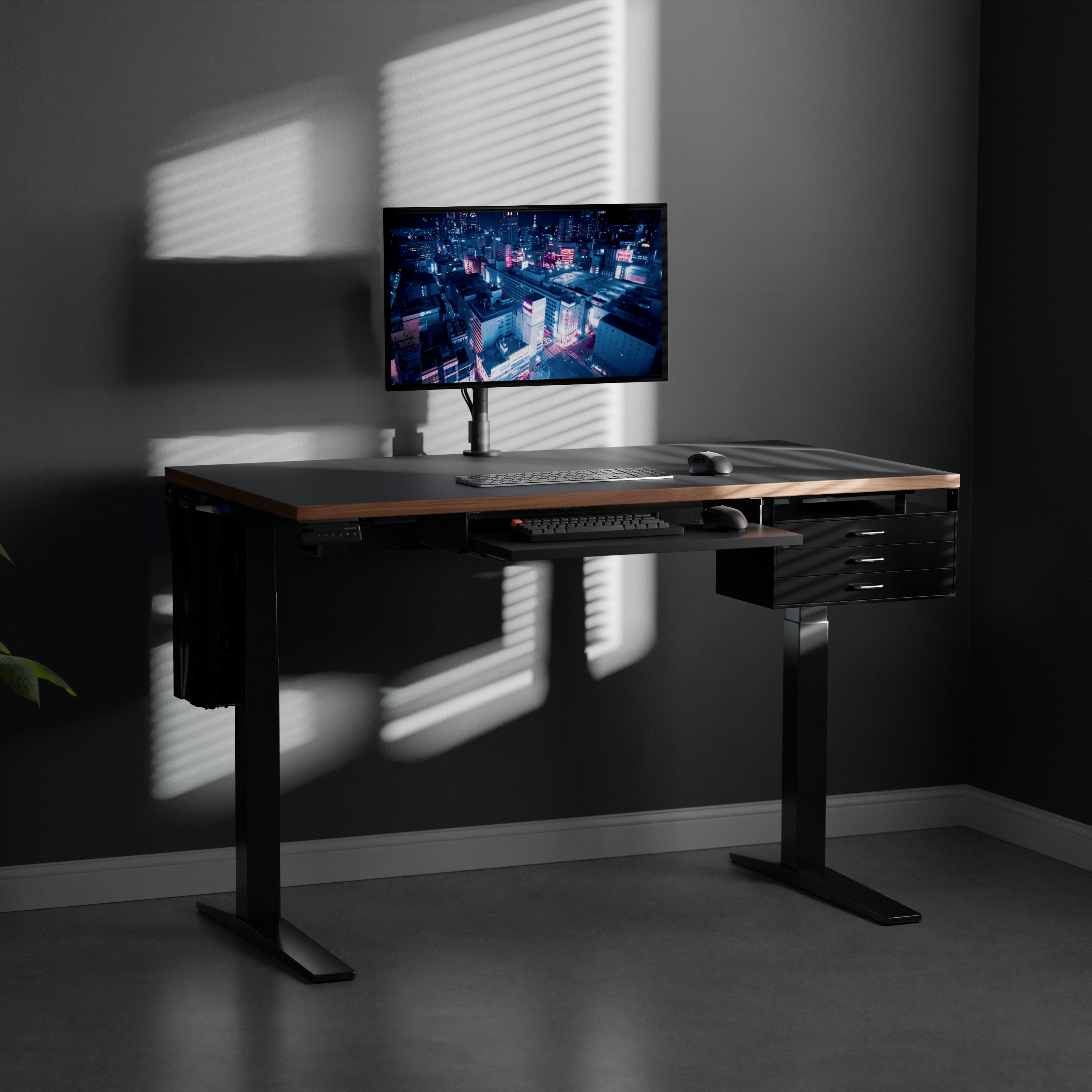 PREDUCTS METRO DARK ＋ FlexiSpot E7 Pro 黒 モジュール式電動昇降デスク METRO DARK / Standing - FlexiSpot E7