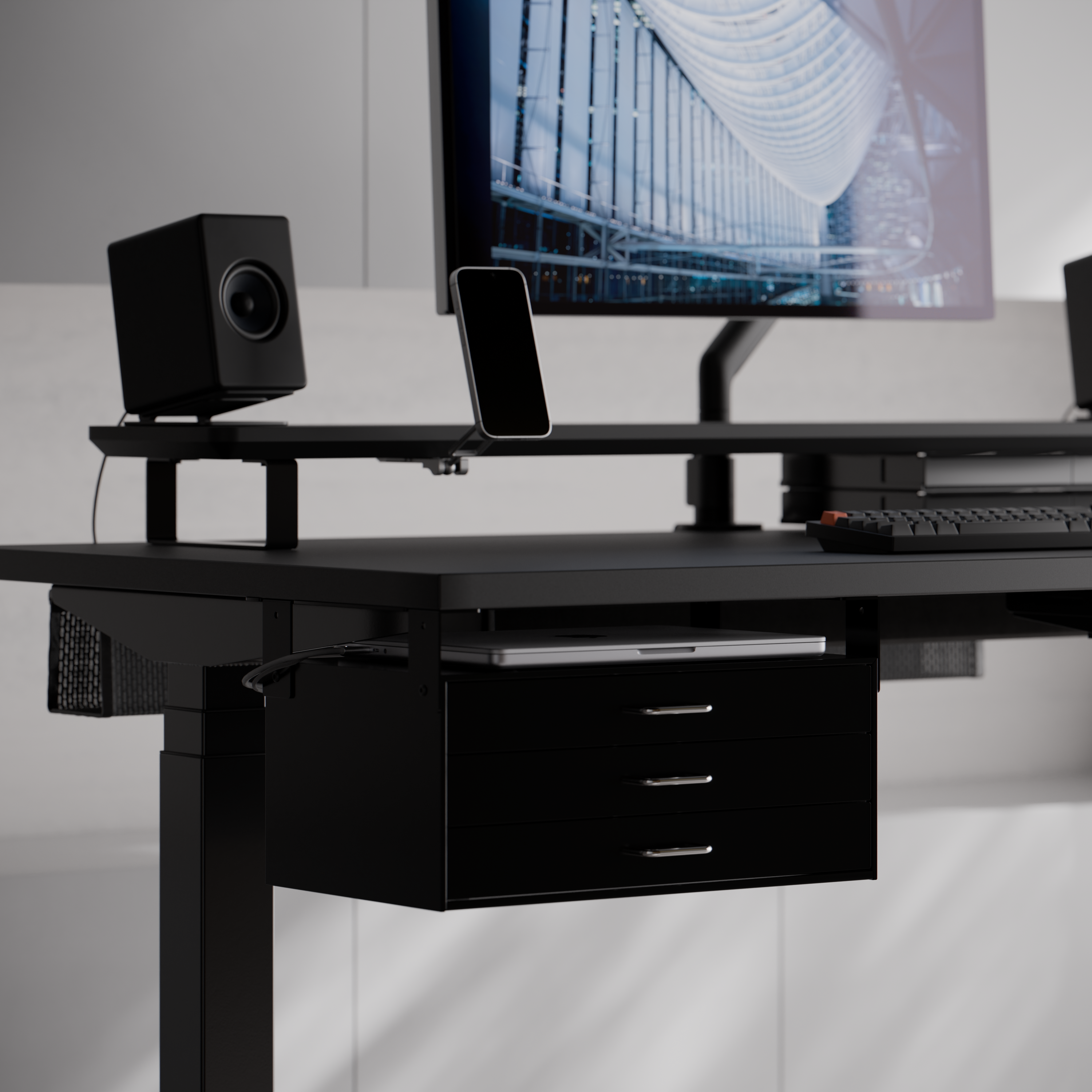 DESK PREDUCTS METRO DARK ＋ FlexiSpot E7 Pro 黒 - METRO DARK